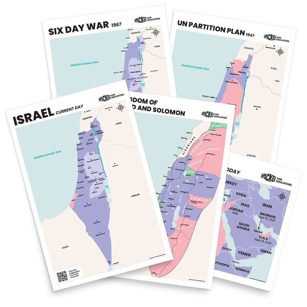 Israel Maps Through Time - Large Poster Print