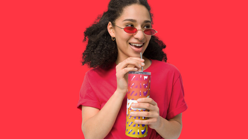 Unpacked Graffiti Tumbler with Straw