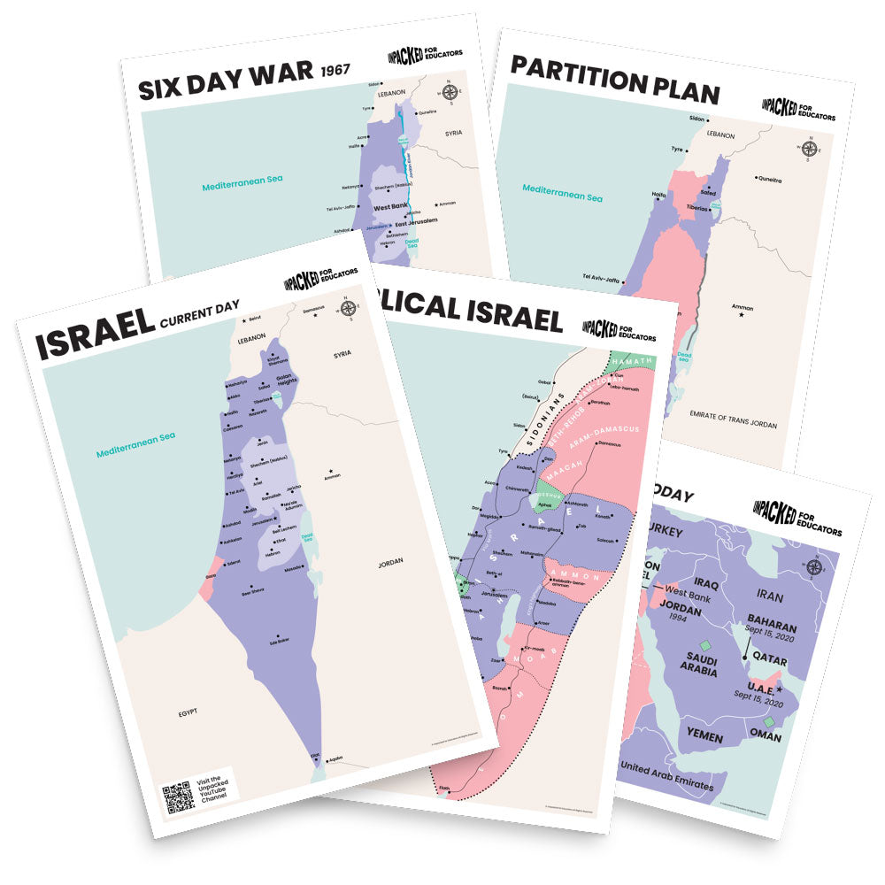 Israel Maps Through Time - Large Poster Print