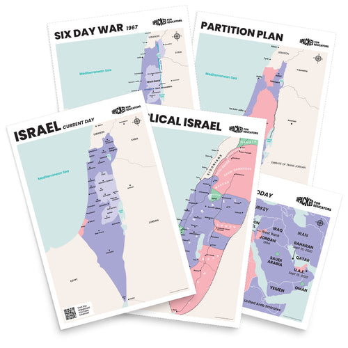 Israel Maps Through Time - Large Poster Print