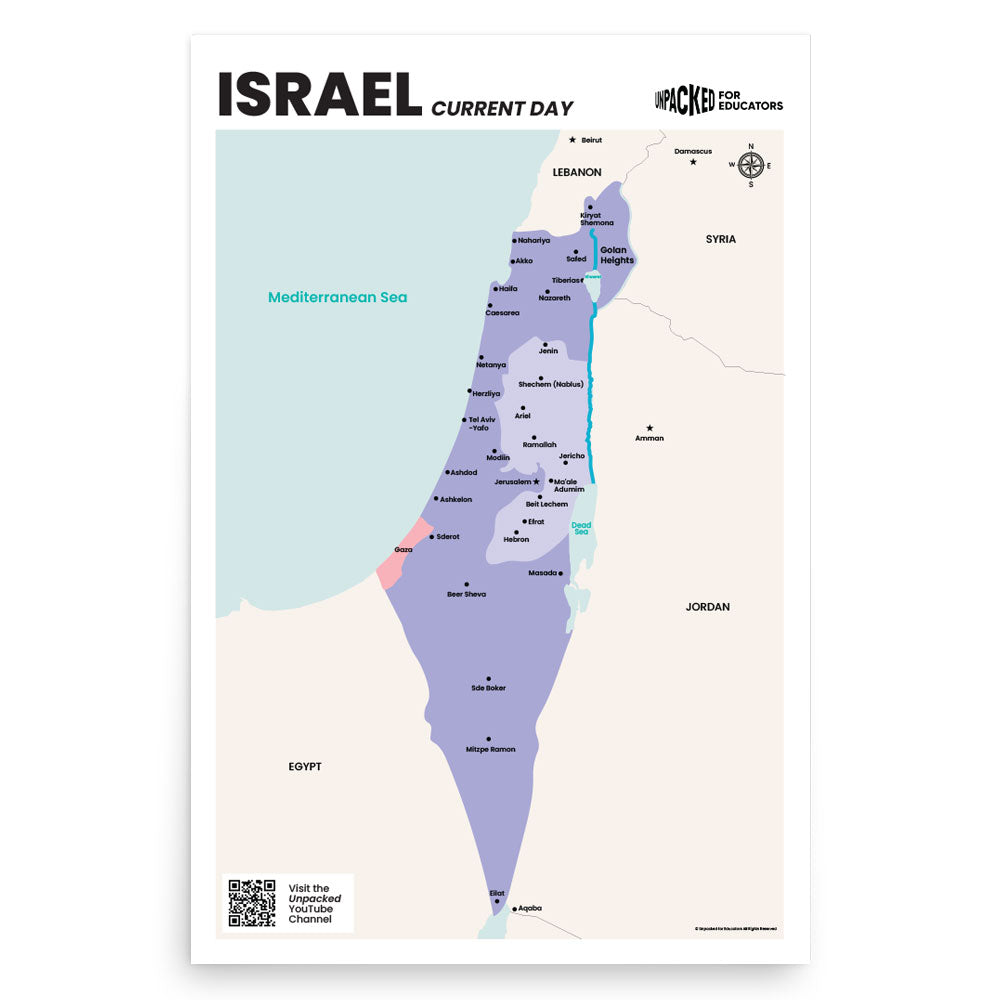 Israel Maps Through Time - Large Poster Print