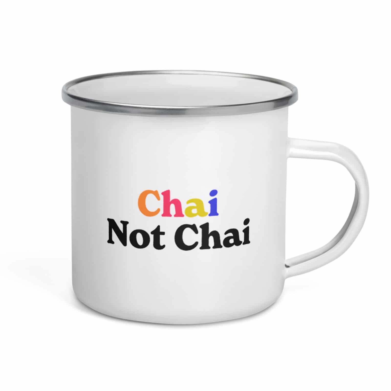 chai not chai חי לא חי enamel mug